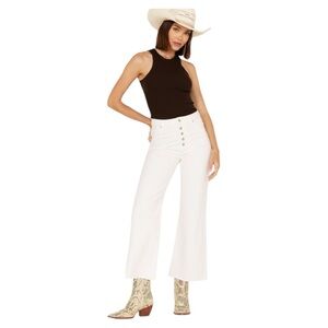 ROLLA'S Womens High Rise Eastcoast Cropped Flare Jeans in White Size 29